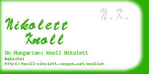 nikolett knoll business card